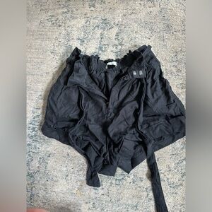 Abercrombie & Fitch Womens Black Shorts Elastic‎ Waist Tie Size Medium